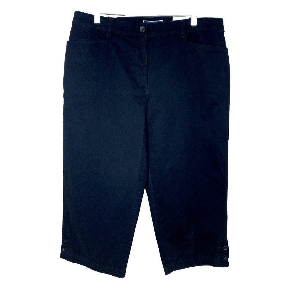 Karen Scott Womens 14 NEW Black Pants Comfort Capri Tummy Control Crop Stretch